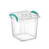 Sleek Square MultiBox 14L - Space-Saving Storage Container for Home and Office - 14-Liter Capacity - Durable and Transparent with Secure Lid - Versatile Organizer for Small Spaces Origin Manufacturing