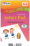 A4 Extra Value Jotter Pad Plain Recycled 80 sheets: Sustainable and Practical Note-Taking Solution BB933 Origin manufacturing