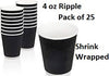 4oz Ripple Cup Black Pack of 25: Premium Insulated Disposable Cups EC0980 Origin manufacturing