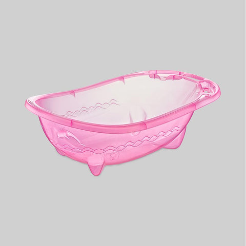 Dolphin Baby Bath Tub - Fun and Safe Infant and Toddler Bathtub with Non-Slip Surface, Ergonomic Design, Built-in Drain Plug - Adorable Dolphin-Shaped Baby Bath for Comfortable and Enjoyable Bath Time PINK Origin Manufacturing