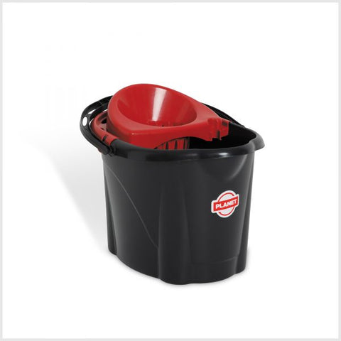 Mop Bucket No. 2 – 13lt Black And Wringer In Red With Handle For Carrying Origin manufacturing
