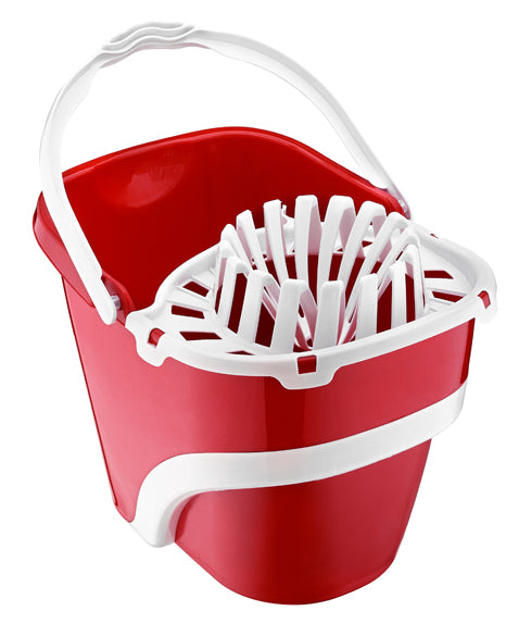 Mop bucket 16.5 Litre Plastic with wringer AND WHEELS Origin Manufacturing