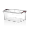 20 Litre Plastic Storage Box Rectangle with Clip Lids and Handles Office Home Kitchen Food Container Multi-Purpose (15) MRD 017 Origin Manufacturing