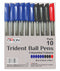 Trident Ball Pen 10 Pack: Reliable Writing Companion (72) BB2027 Origin manufacturing