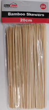 Wooden Skewers 20cm x 3mm - Pack of 200: Perfect for Appetizers and Snacks (48) BB306 Origin manufacturing