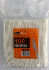 100 Piece disposable White Knives: Versatile Cutlery Set for Any Occasion (40) BB5612 Origin manufacturing