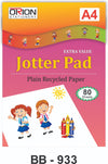 A4 Extra Value Jotter Pad Plain Recycled 80 sheets: Sustainable and Practical Note-Taking Solution (48) BB933 Origin manufacturing