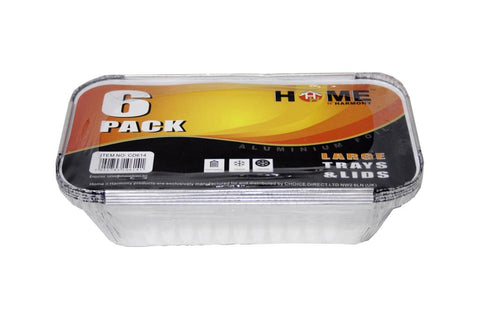 Aluminium Large Trays and Lid Pack of 6: Versatile and Reliable Food Service Solution (16) CD614 Origin manufacturing