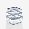 0.75L, 1L, 1.5L, Square Storage Container Set Stackable with Lids Office Home Kitchen Food Container Multi-Purpose (24) E481 Origin Manufacturing