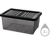 3 Litre Grey Storage Box with Clip lid: Durable and Convenient Storage Solution (48) QS015 Origin manufacturing