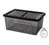 15 Litre Grey Storage Box with Clip lid: Large and Durable Storage Solution (12) QS018 Origin manufacturing