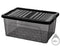 40 Litre Grey Storage Box with Wheels and Clip lid: Large and Portable Storage Solution (6) QS021 Origin Manufacturing