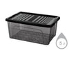 5 Litre Grey Storage Box with Clip lid: Versatile and Sturdy Storage Solution (24) QS016 Origin Manufacturing