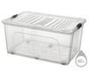 40 Litre Clear Storage Box with Wheels and Clip lid: Large and Portable Storage Solution (6) QS009 Origin Manufacturing