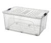 60 Litre Clear Storage Box with Wheels and Clip lid: Extra-Large and Portable Storage Solution (6) QS010 Origin Manufacturing