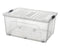 60 Litre Clear Storage Box with Wheels and Clip lid: Extra-Large and Portable Storage Solution (6) QS010 Origin Manufacturing