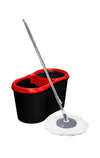 14-Litre Black Spin Mop with 360-Degree Swivel, Adjustable Handle, Microfiber Head, and Storage Box - Effortless, Efficient Cleaning for All Floor Types Origin Manufacturing