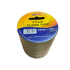 4-Pack Clear Tape 25m x 24mm : Versatile and Durable Adhesive Solution BB0407 Origin manufacturing