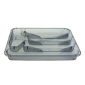 LARGE COOL GREY Cutlery Tray For Silverware, Kitchen Accessories For Storage And Organising, Made Of Durable Plastic, Clear Origin manufacturing