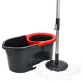 Microfiber Spin Mop and Bucket Set, Spin Mop for Cleaning Floors, Set of 1x Mop, 1x Bucket Red/Black Origin manufacturing